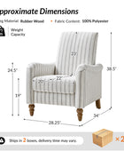 4-Piece Striped Farmhouse Living Room Set (Sofa, Loveseat, Recliner & Lift-Top Coffee Table