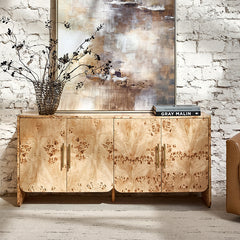 Contemporary Burl Veneer Cabinet for Stylish Living