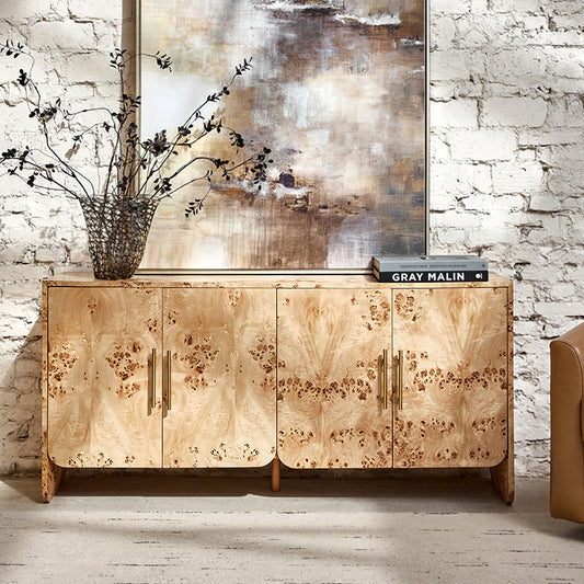 Contemporary Burl Veneer Cabinet for Stylish Living