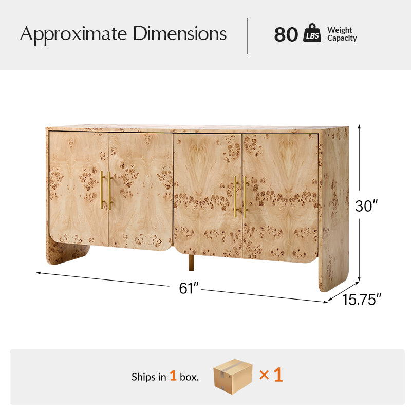 Contemporary Burl Veneer Cabinet for Stylish Living