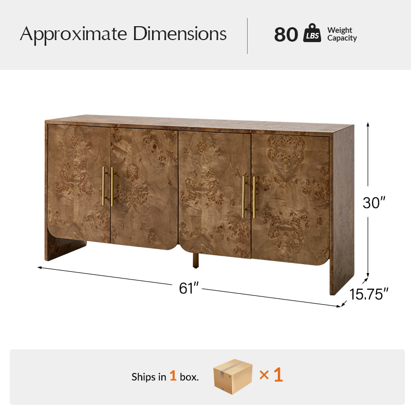Contemporary Burl Veneer Cabinet for Stylish Living