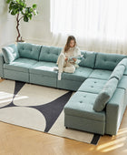 Raquel Sectional Six-Seat Storage Full Armrests Sofa