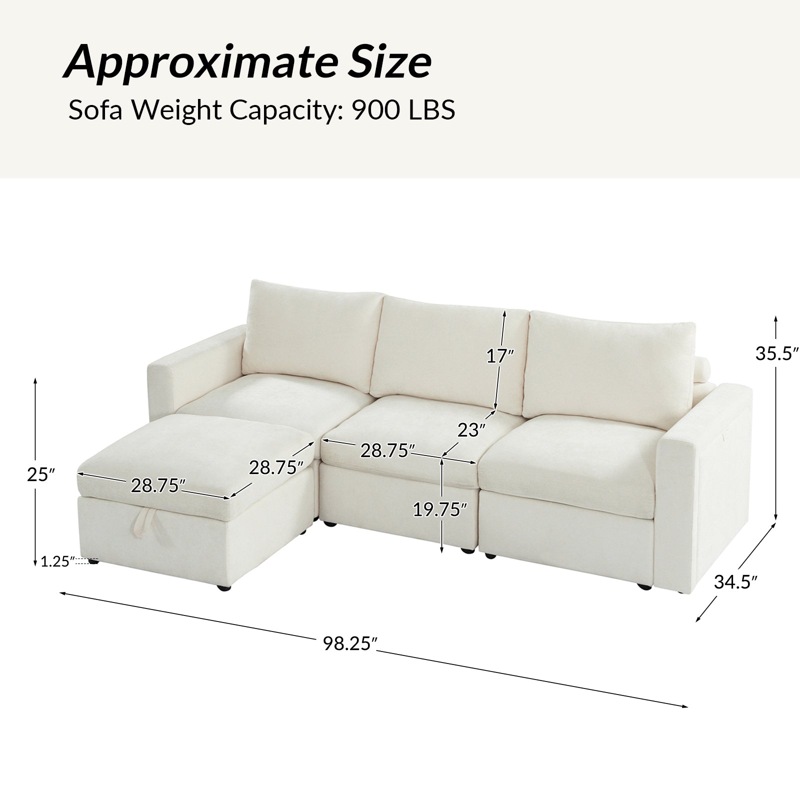 Martin Versatile Modular Comfortable Sectional Sofa with Hidden Storage