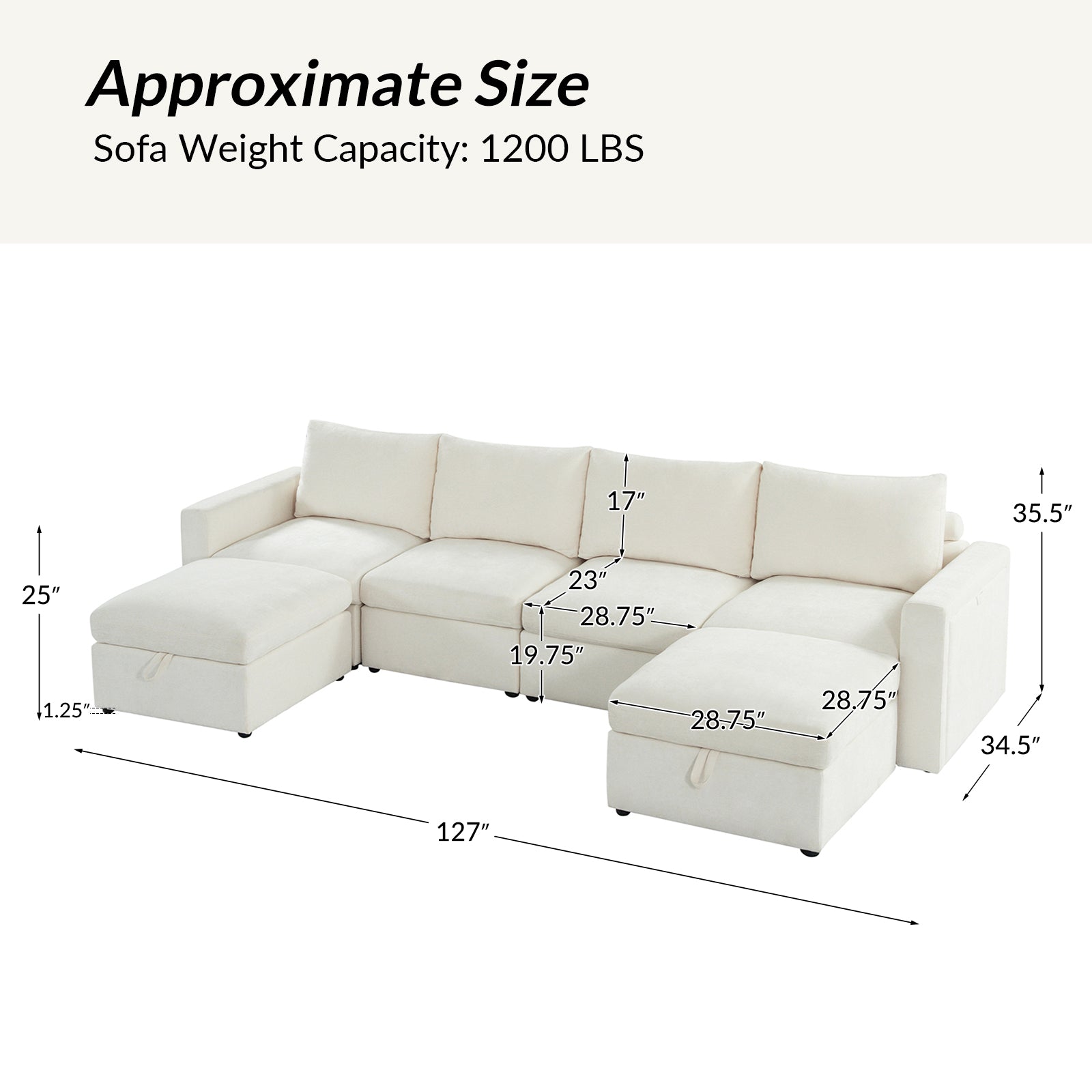 Martin Versatile Modular Comfortable Sectional Sofa with Hidden Storage