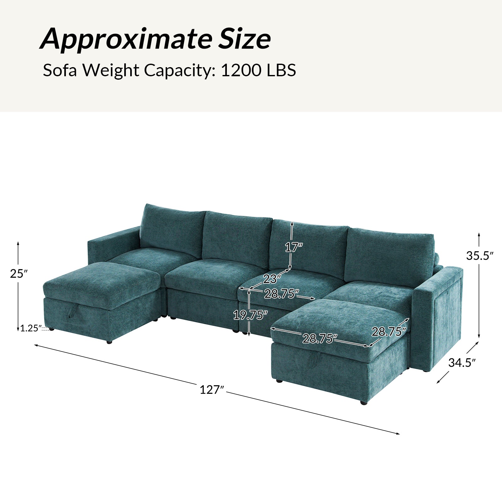 Martin Versatile Modular Comfortable Sectional Sofa with Hidden Storage