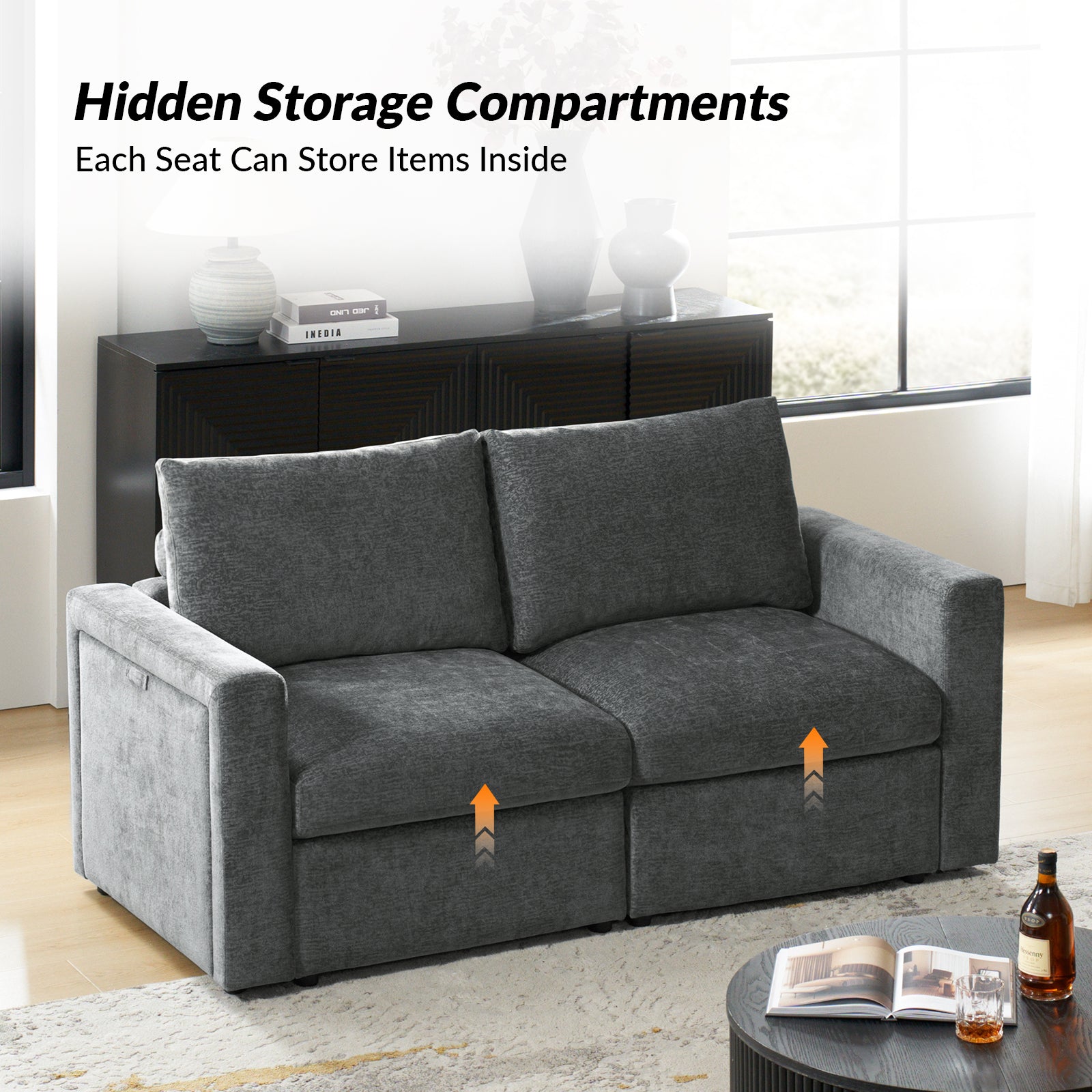 Martin Versatile Modular Comfortable Sectional Sofa with Hidden Storage