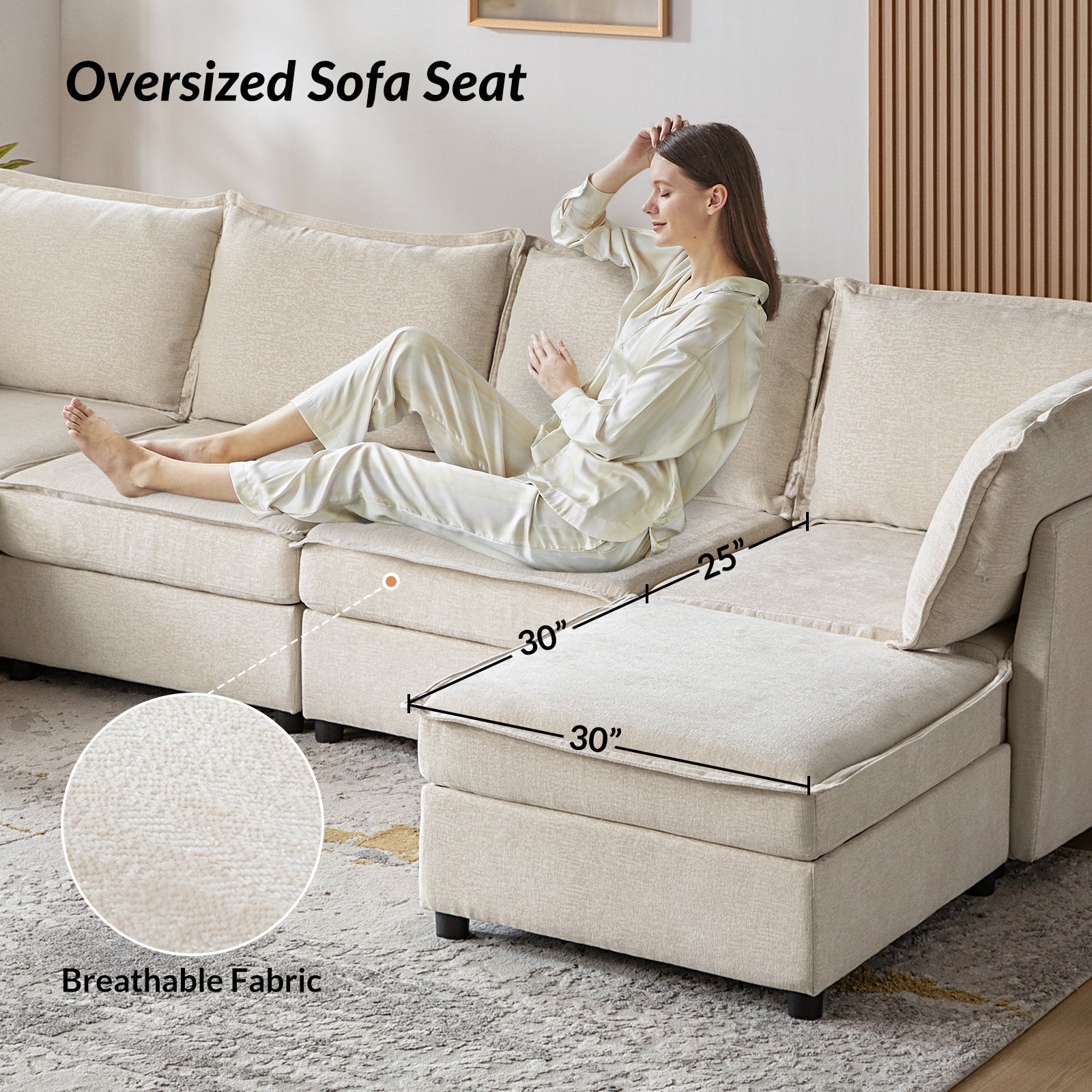 Victoria Oversized Soft Sectional Sofa with Storage