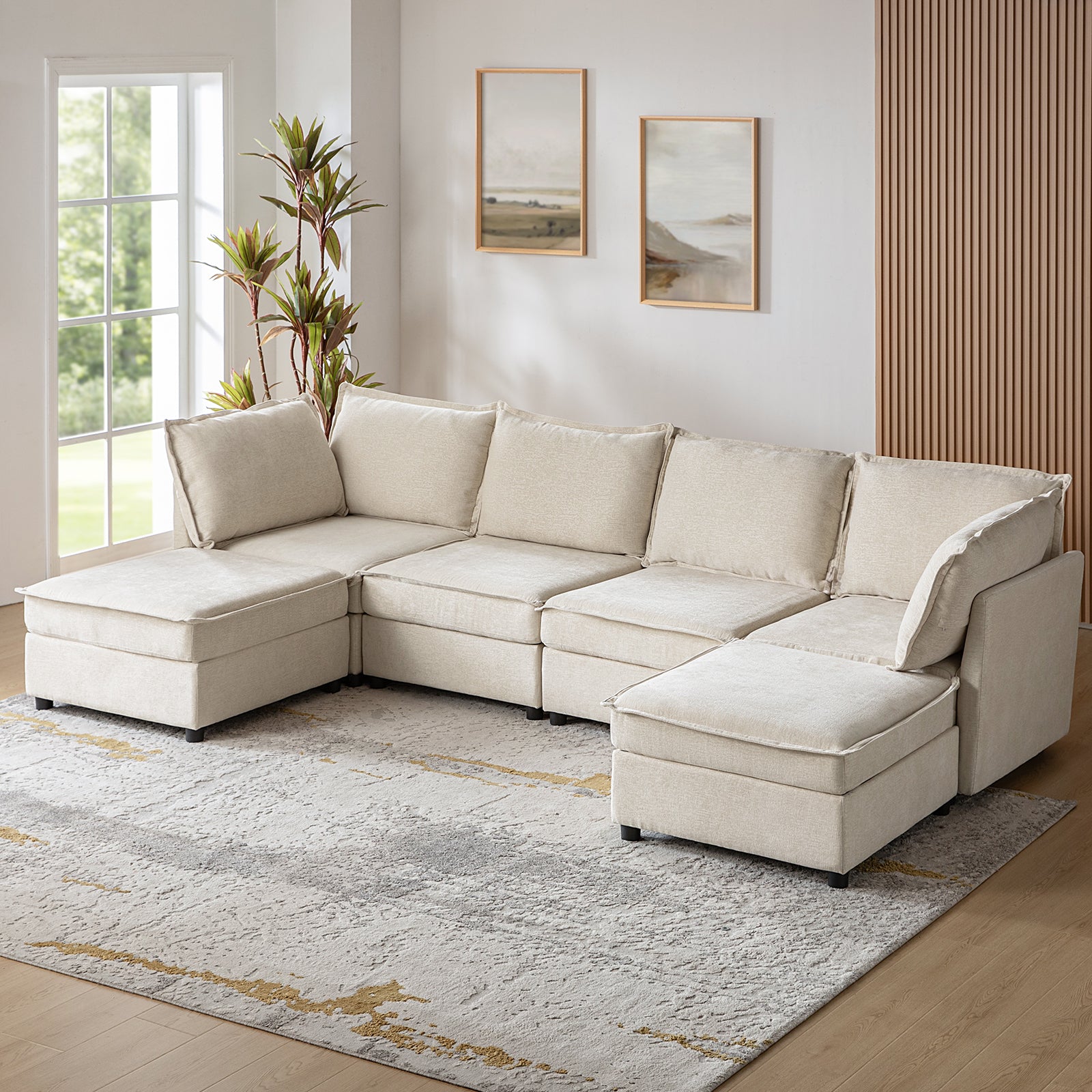 Victoria Oversized Soft Sectional Sofa with Storage