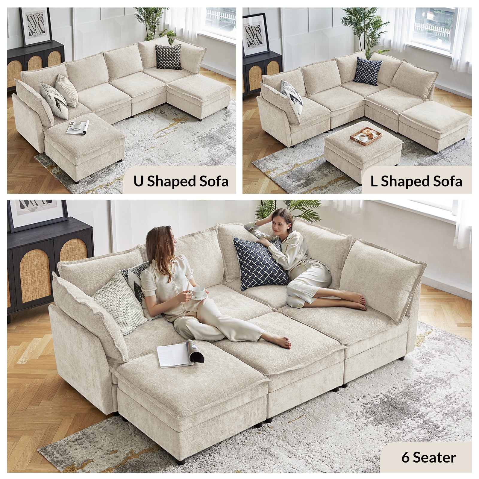 Victoria Oversized Soft Sectional Sofa with Storage