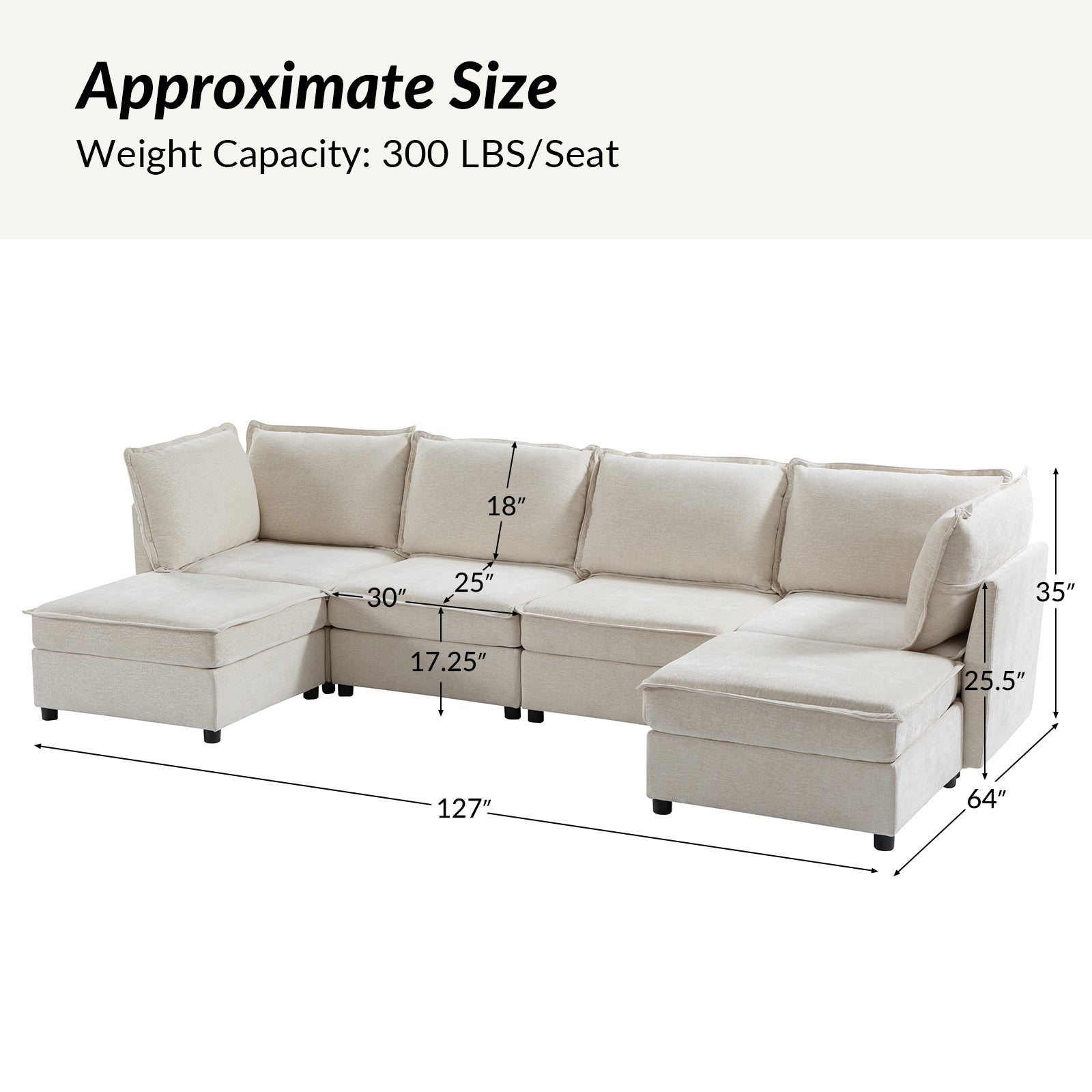 Victoria Oversized Soft Sectional Sofa with Storage