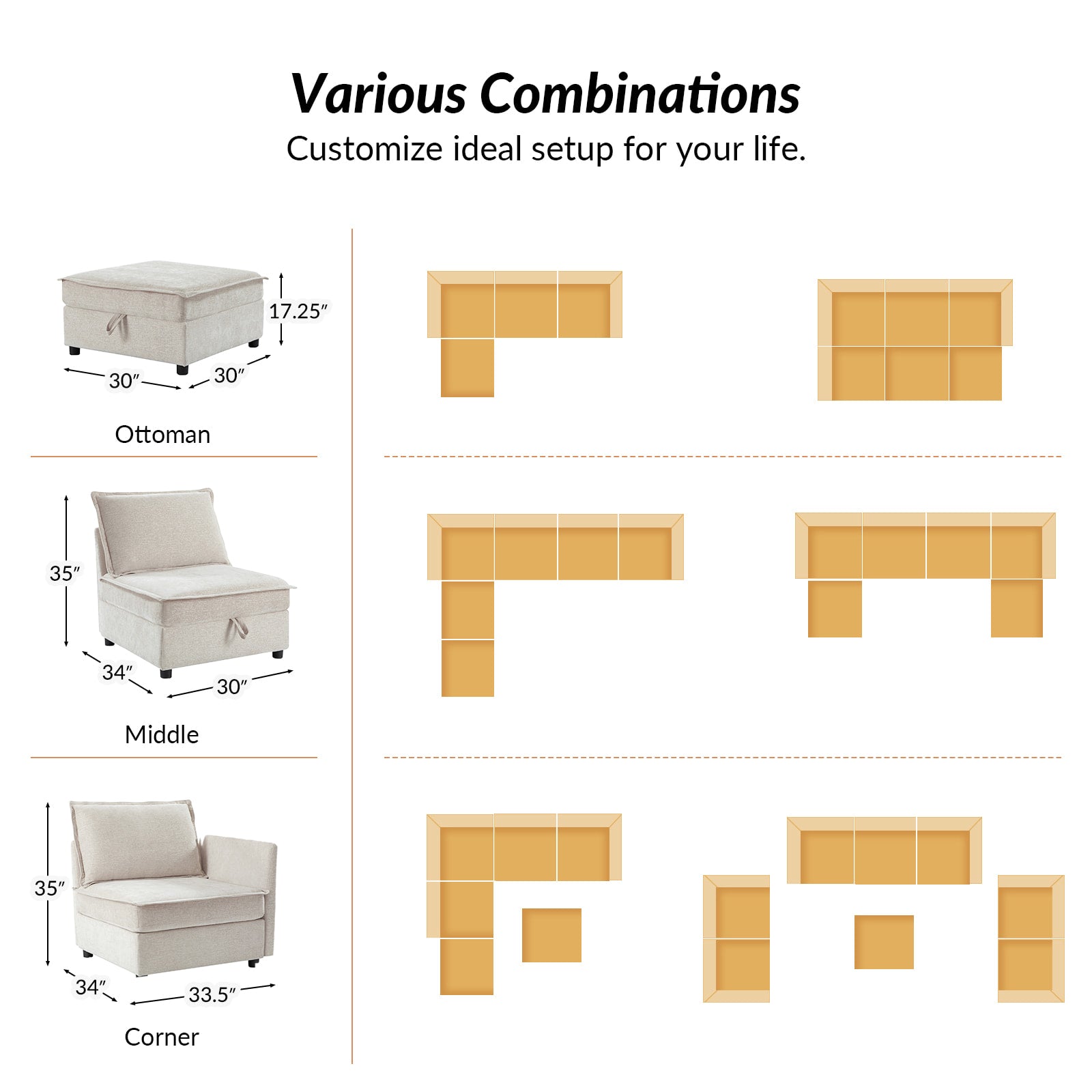 Victoria Oversized Soft Sectional Sofa with Storage