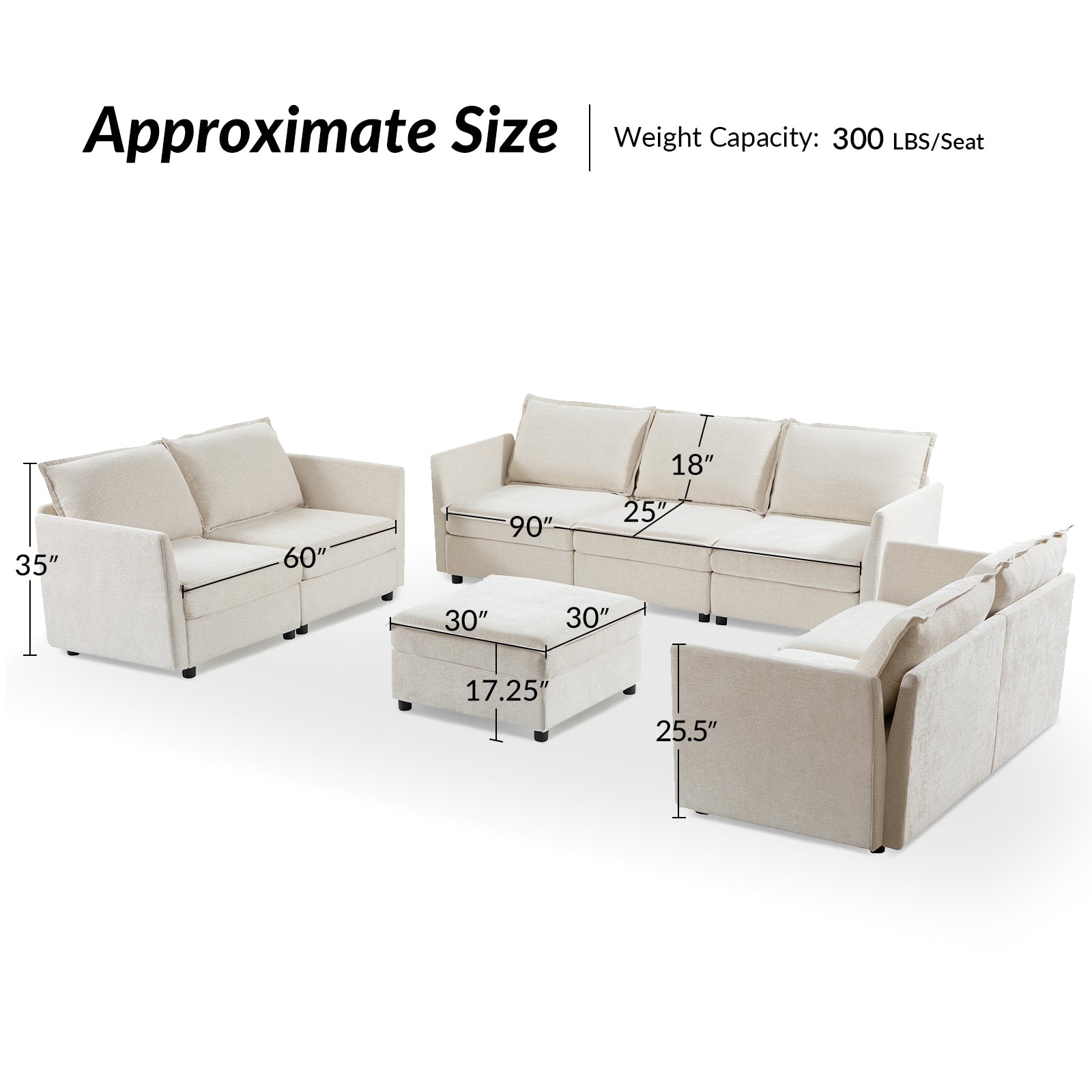 Victoria Oversized Soft Sectional Sofa with Storage