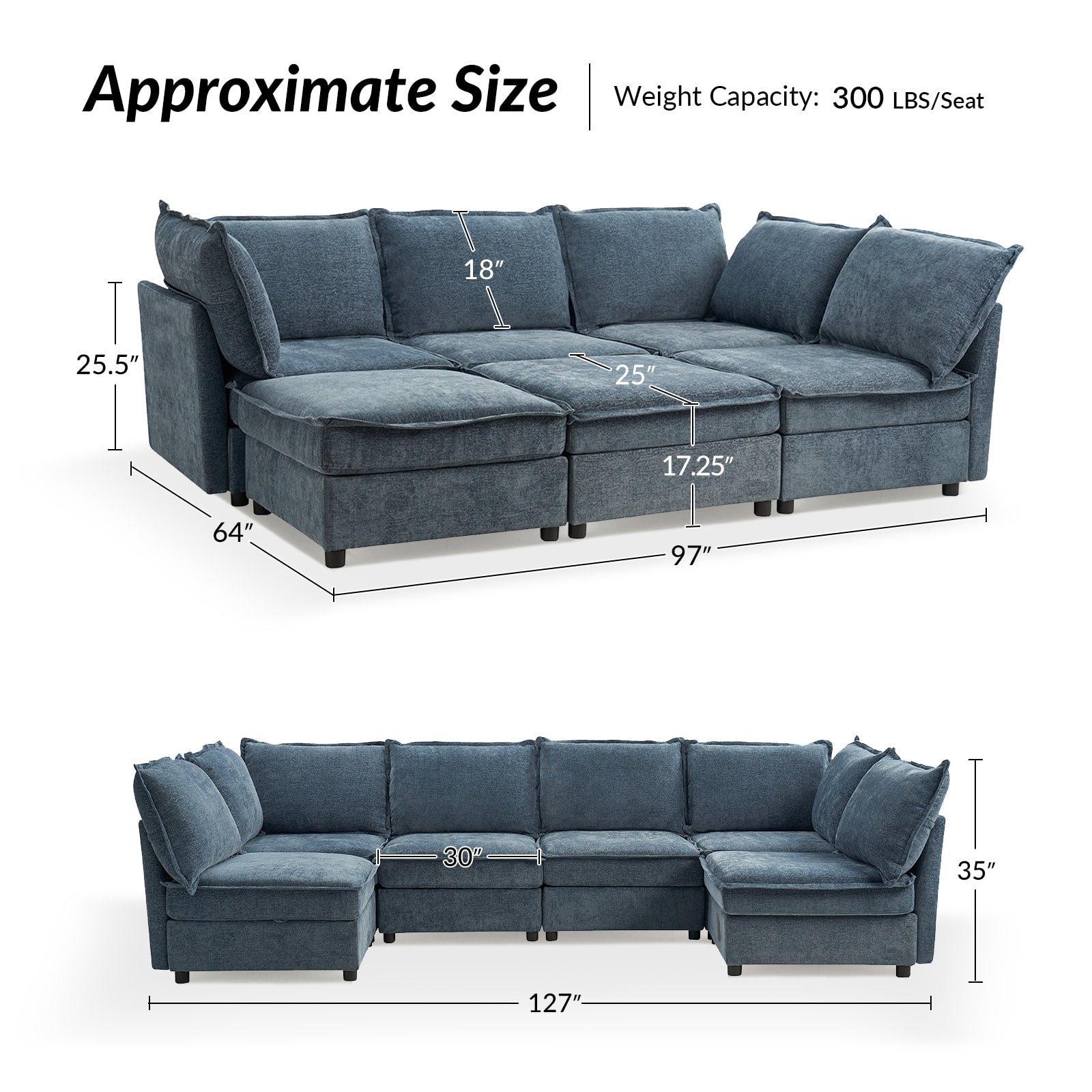 Victoria Oversized Soft Sectional Sofa with Storage