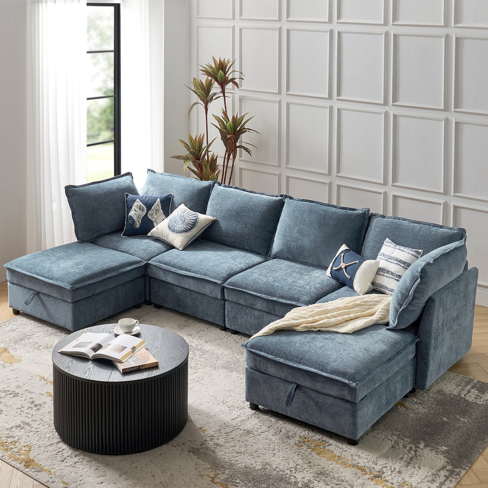 Victoria Oversized Soft Sectional Sofa with Storage