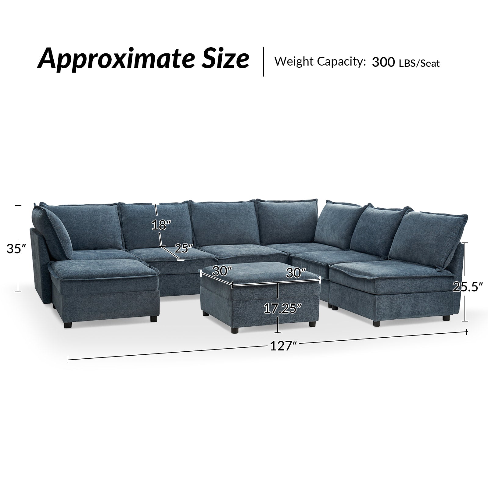 Victoria Oversized Soft Sectional Sofa with Storage