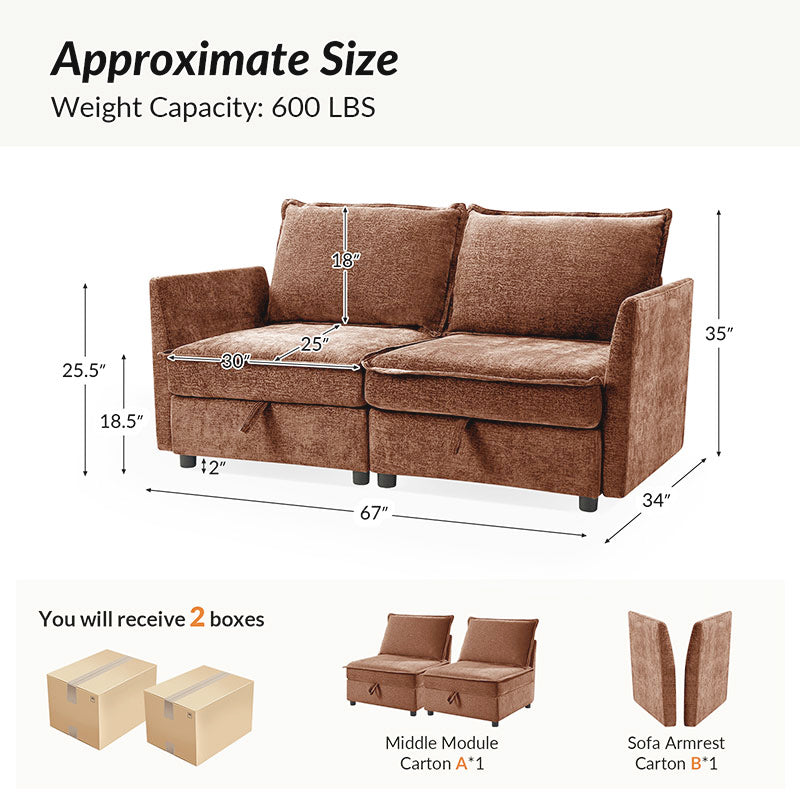 Harmetrix Oversized Soft Sectional Couch with Storage