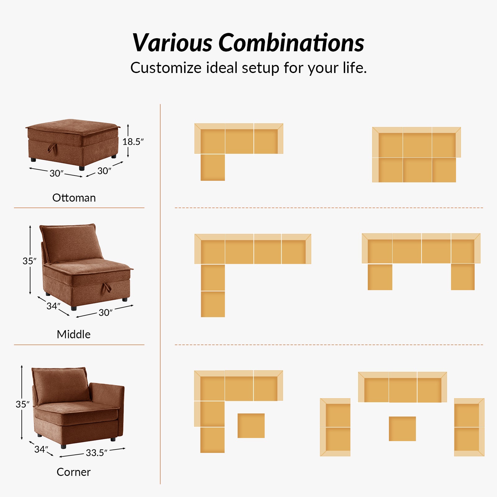 Accessories for Harmetrix Oversized Soft Sectional Couch
