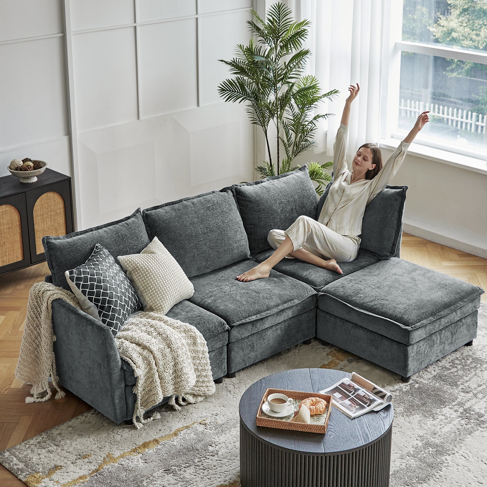 Victoria Oversized Soft Sectional Sofa with Storage