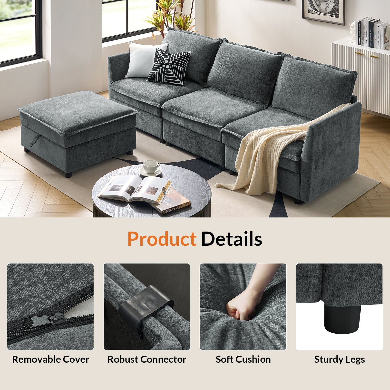 Accessories for Harmetrix Oversized Soft Sectional Couch