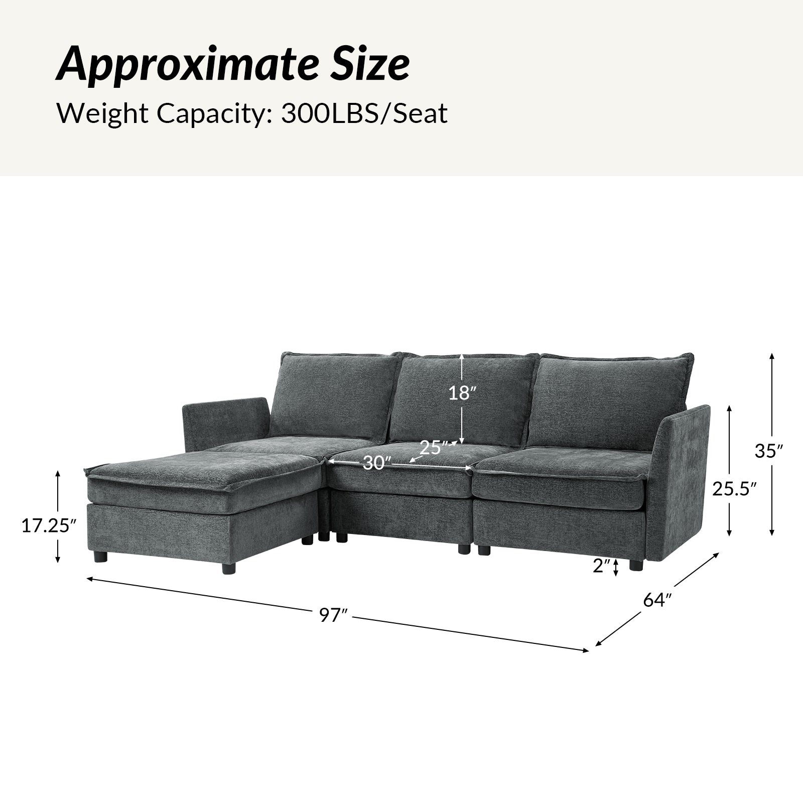 Victoria Oversized Soft Sectional Sofa with Storage