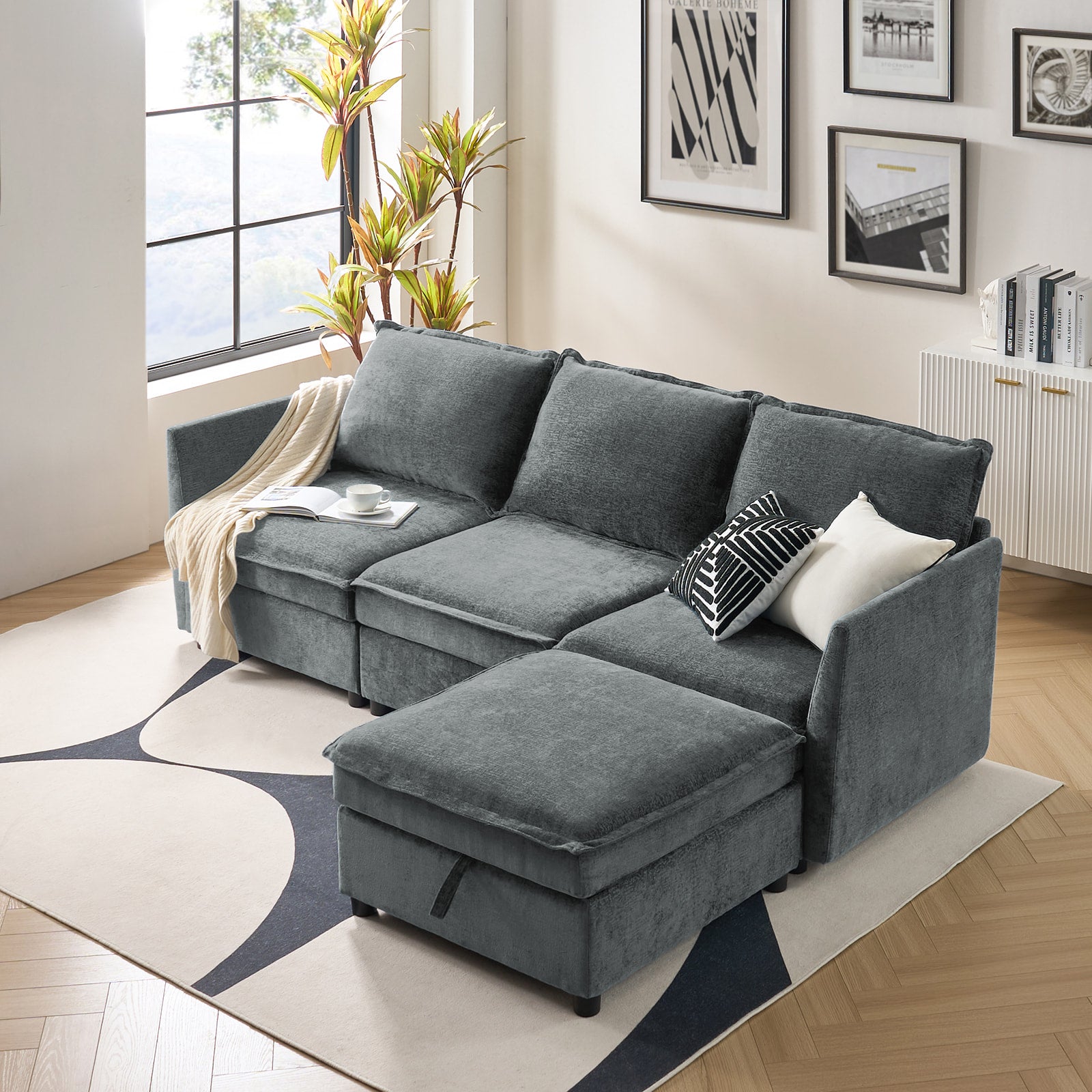 Victoria Oversized Soft Sectional Sofa with Storage