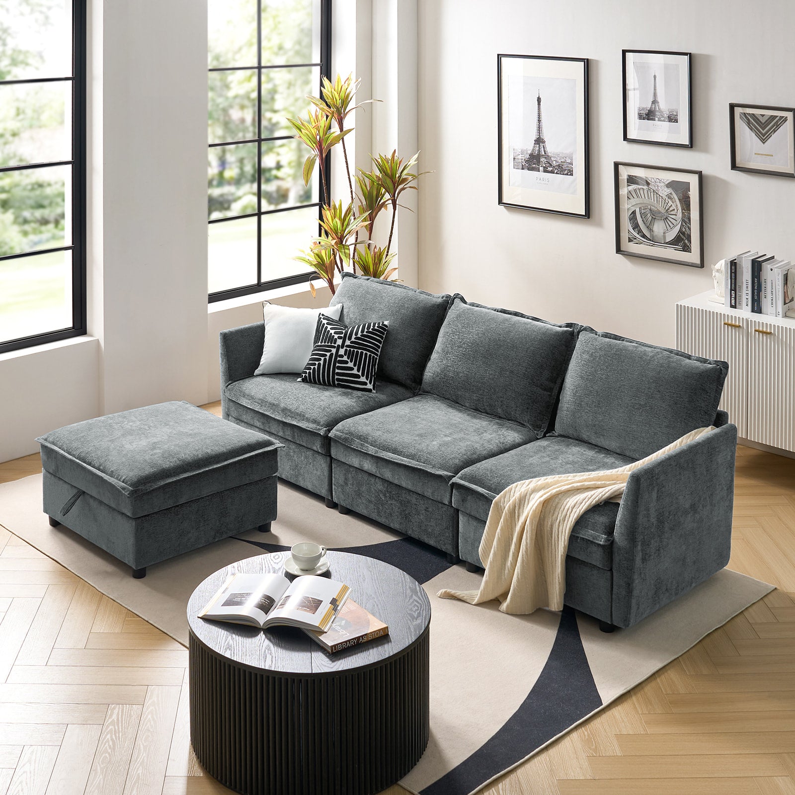 Victoria Oversized Soft Sectional Sofa with Storage