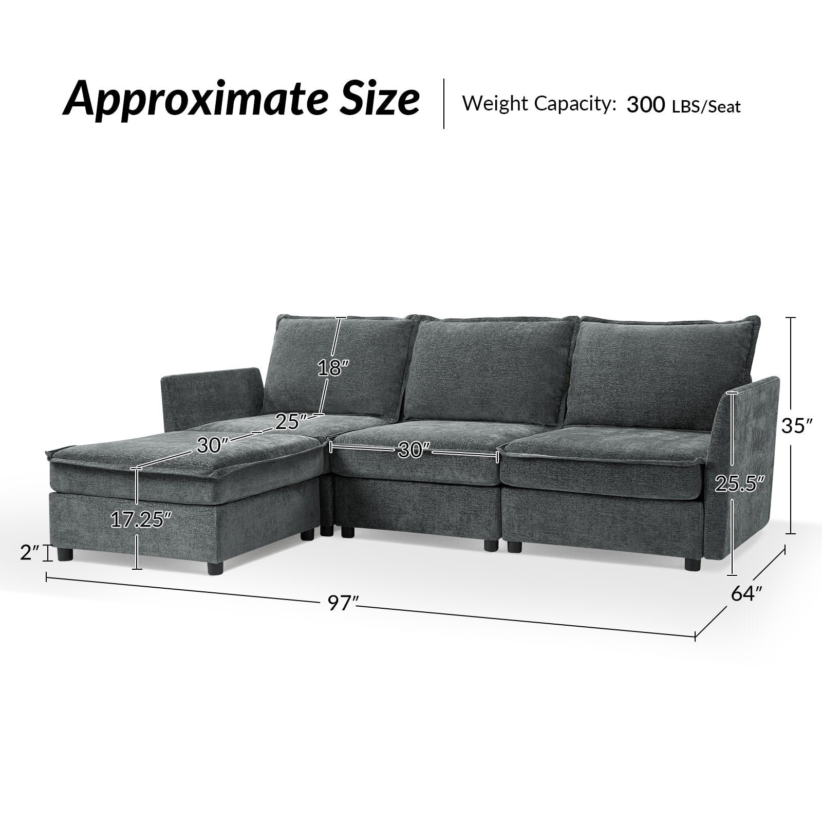 Victoria Oversized Soft Sectional Sofa with Storage