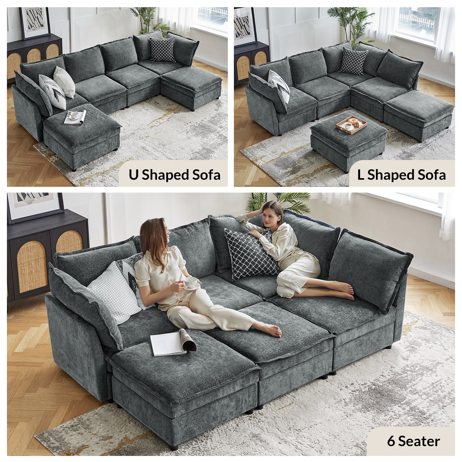 Victoria Oversized Soft Sectional Sofa with Storage