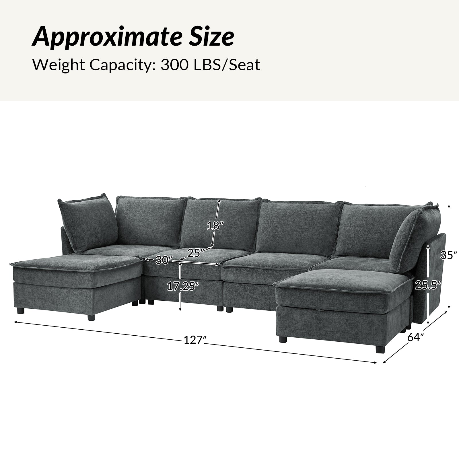 Victoria Oversized Soft Sectional Sofa with Storage