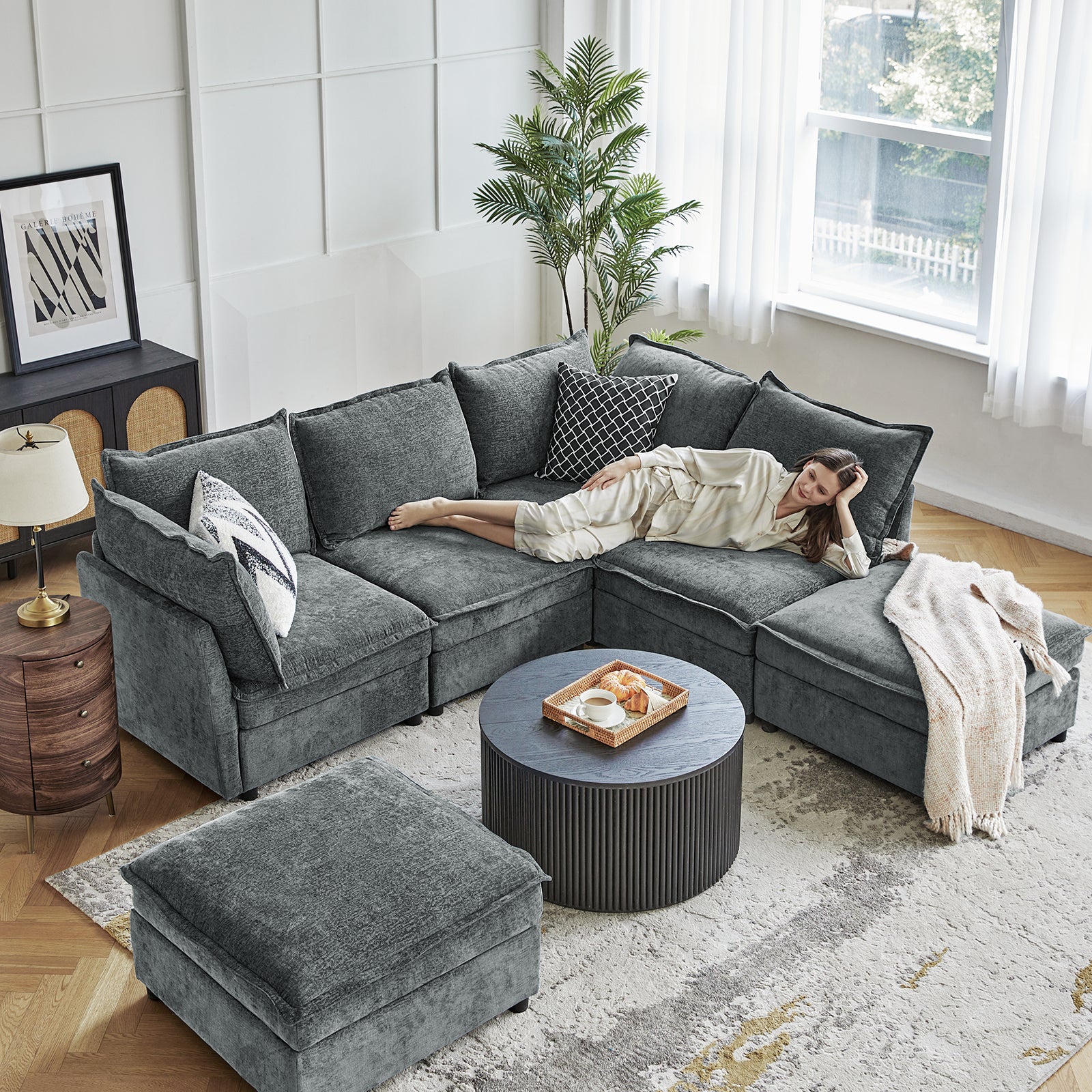 Victoria Oversized Soft Sectional Sofa with Storage