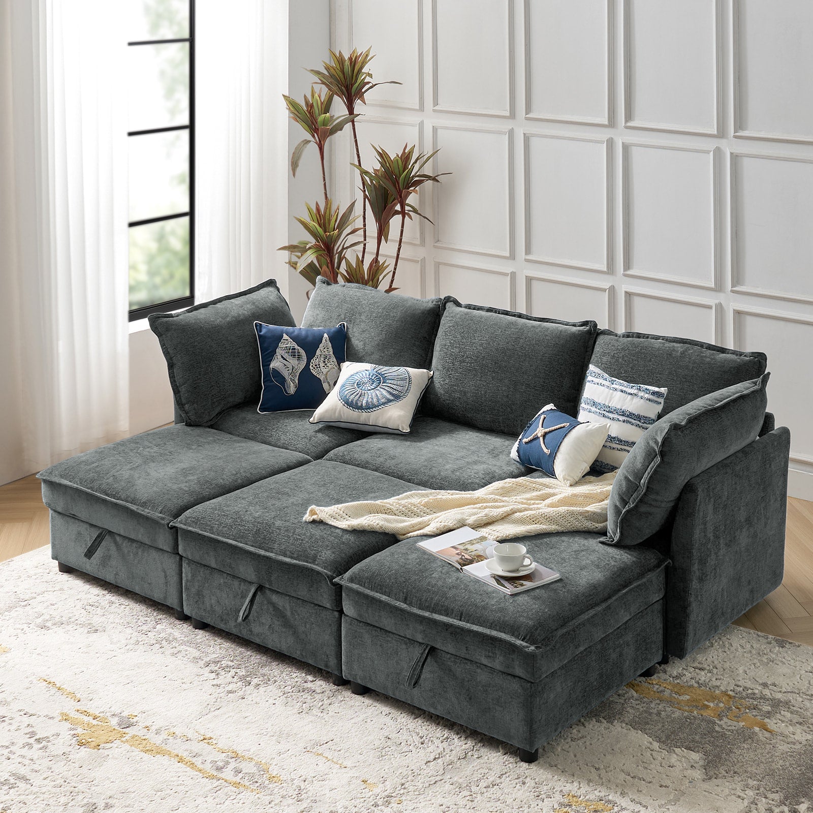 Victoria Oversized Soft Sectional Sofa with Storage