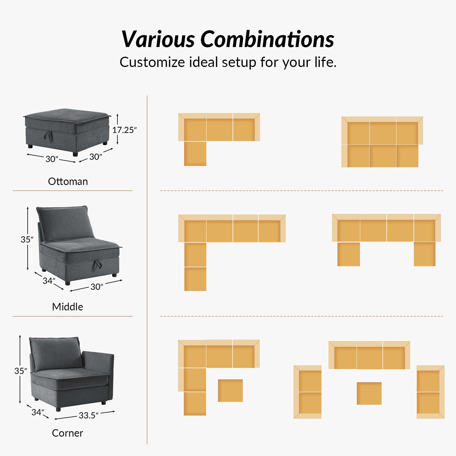 Victoria Oversized Soft Sectional Sofa with Storage