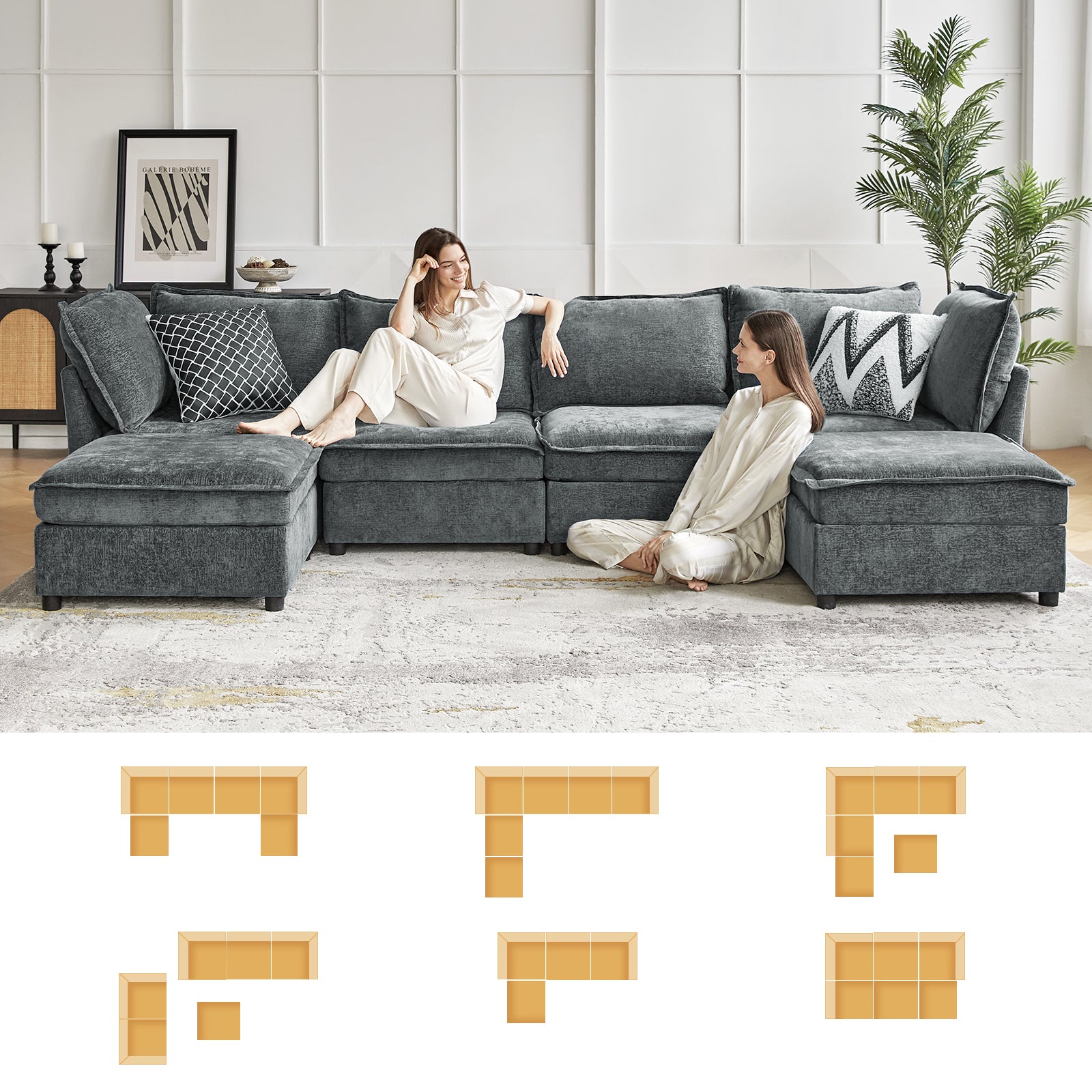 Victoria Oversized Soft Sectional Sofa with Storage