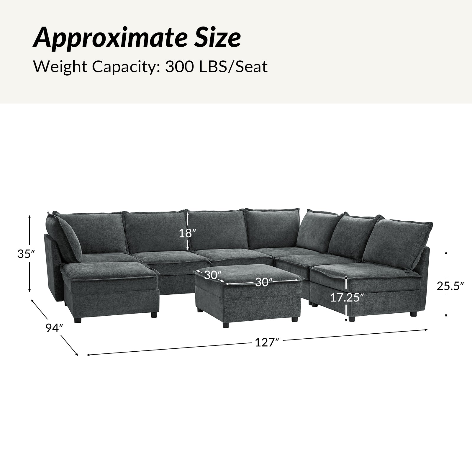 Victoria 8-Seater Soft Sectional Sofa with Storage