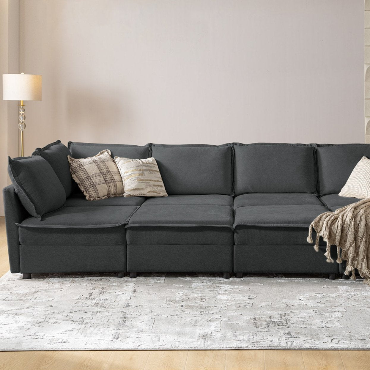 Victoria Oversized Soft Sectional Sofa with Storage