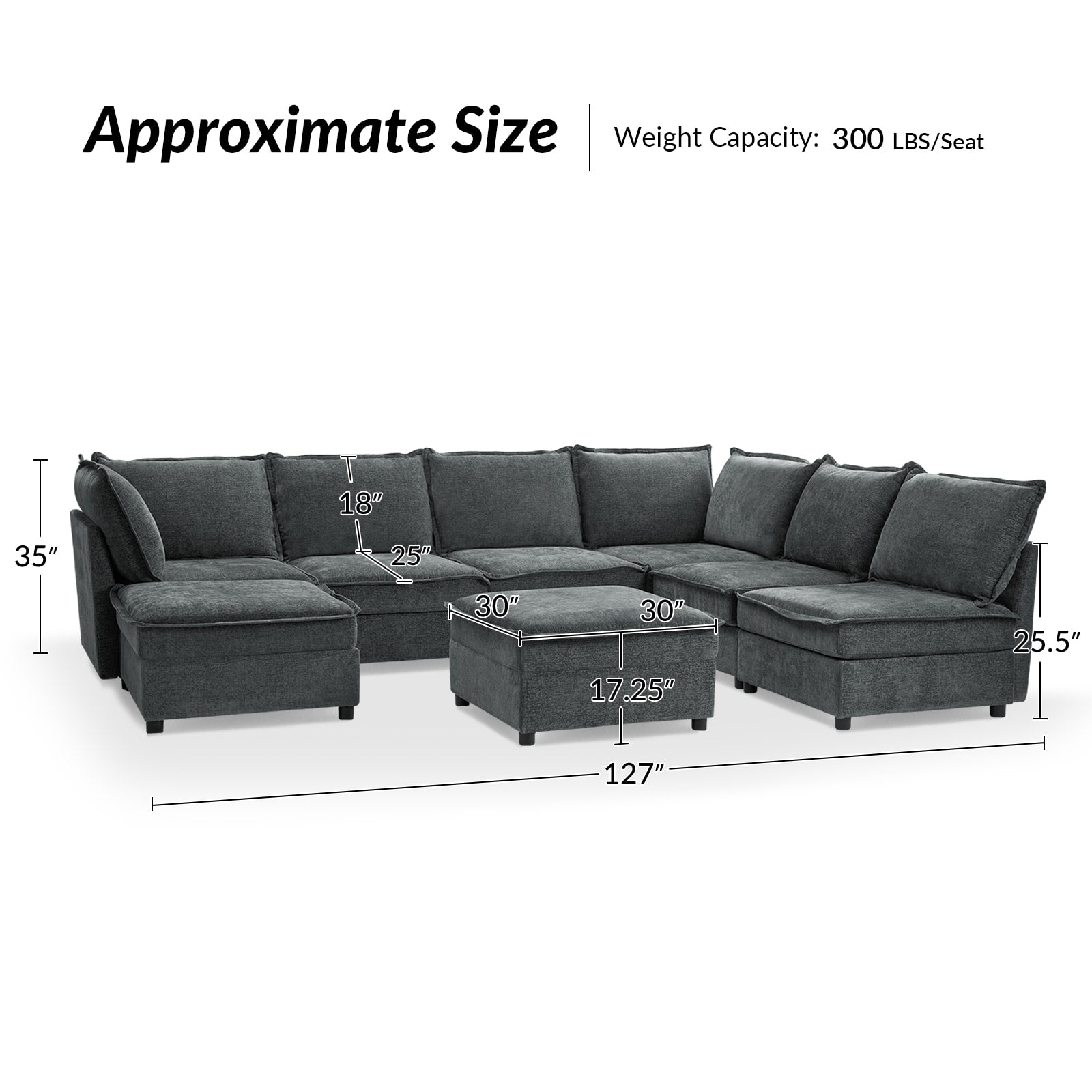 Victoria Oversized Soft Sectional Sofa with Storage