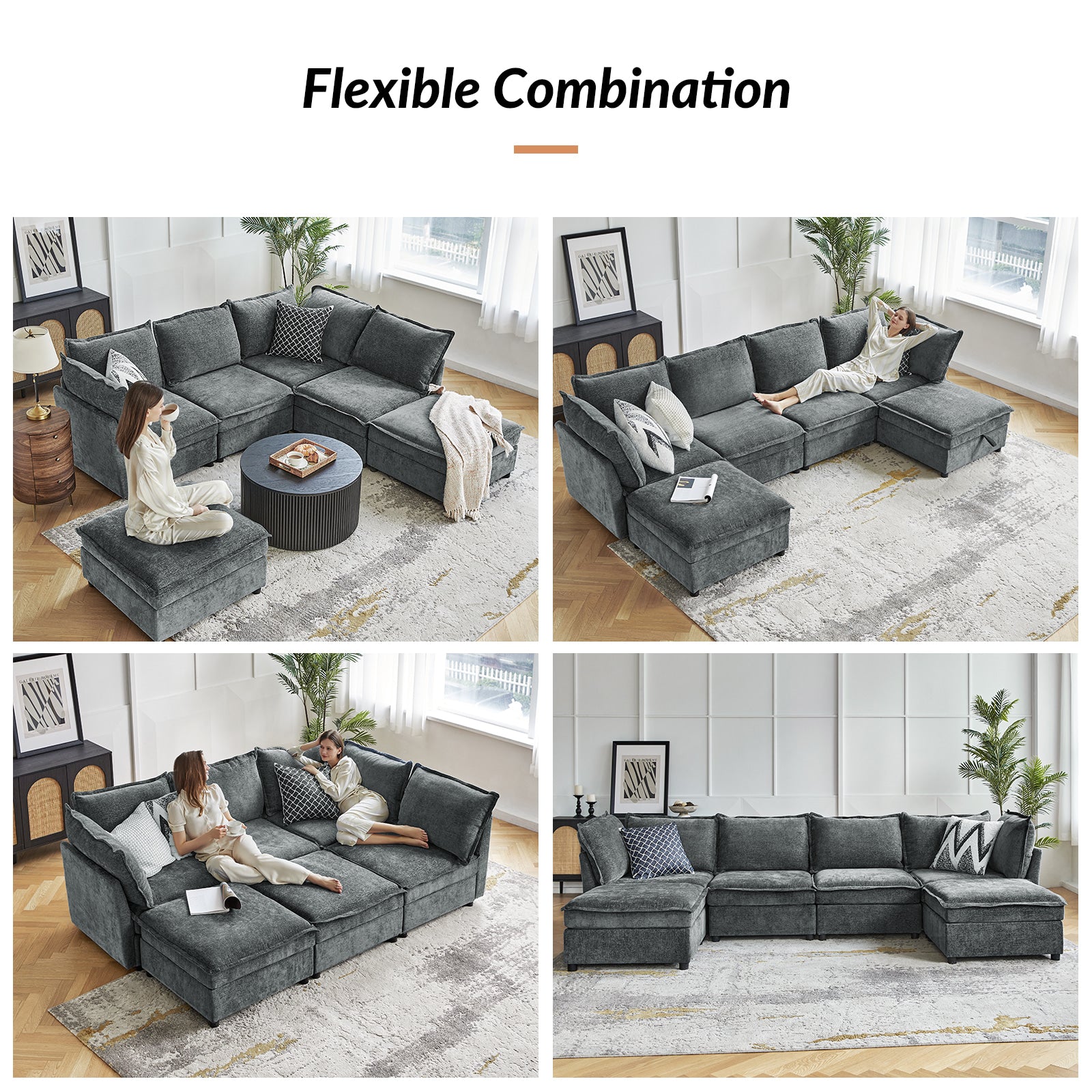 Victoria Oversized Soft Sectional Sofa with Storage