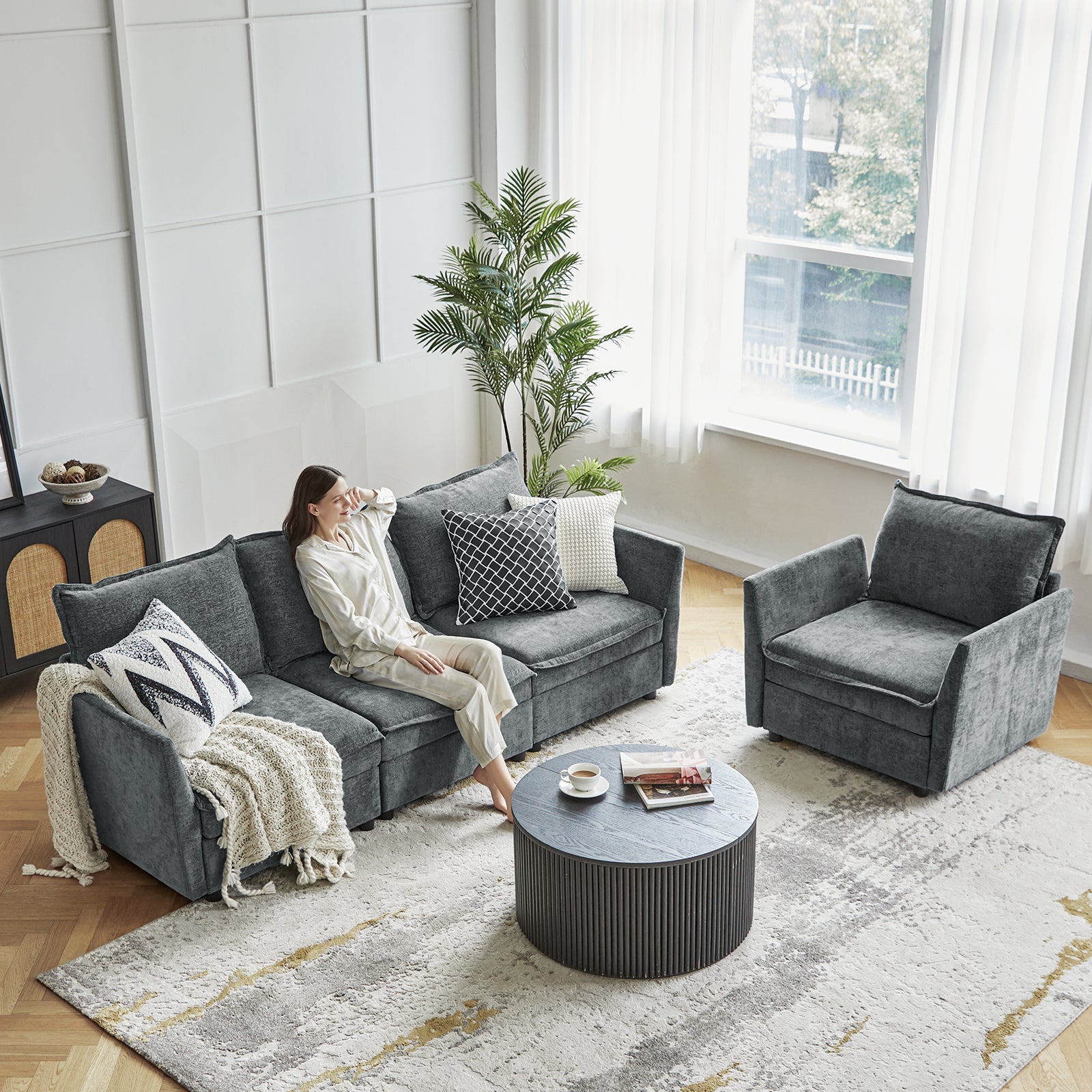 Victoria Oversized Soft Sectional Sofa with Storage