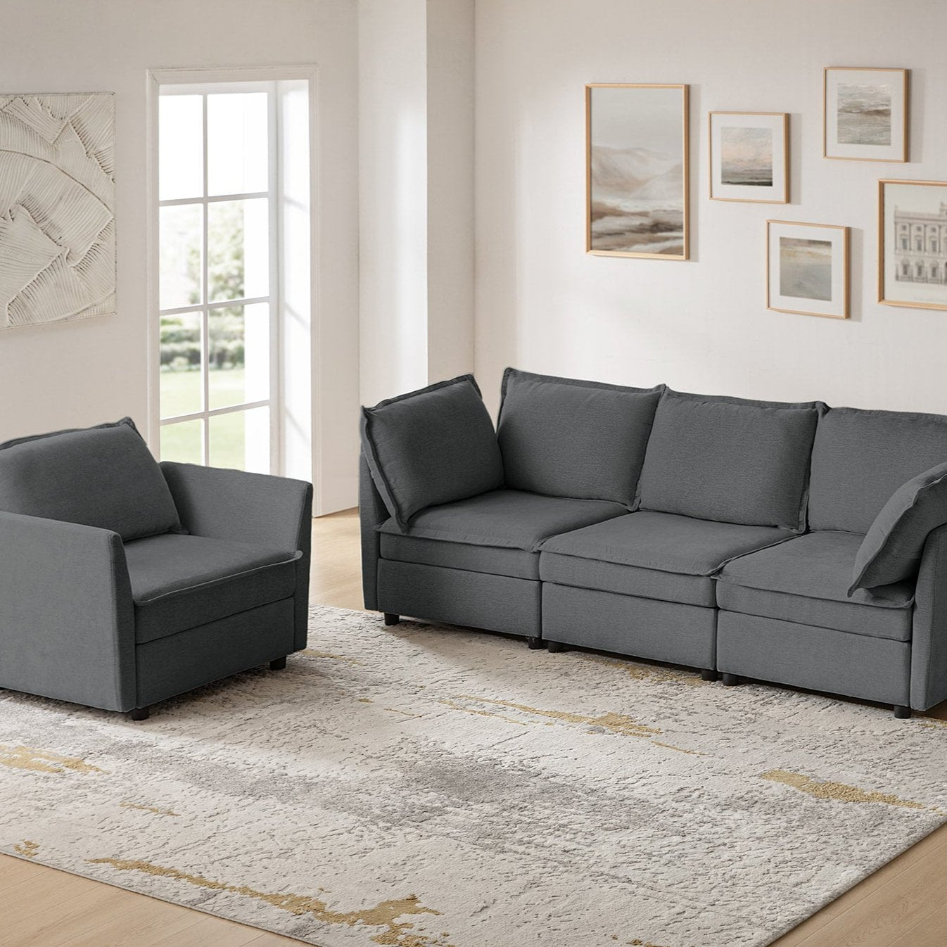 Victoria Oversized Soft Sectional Sofa with Storage