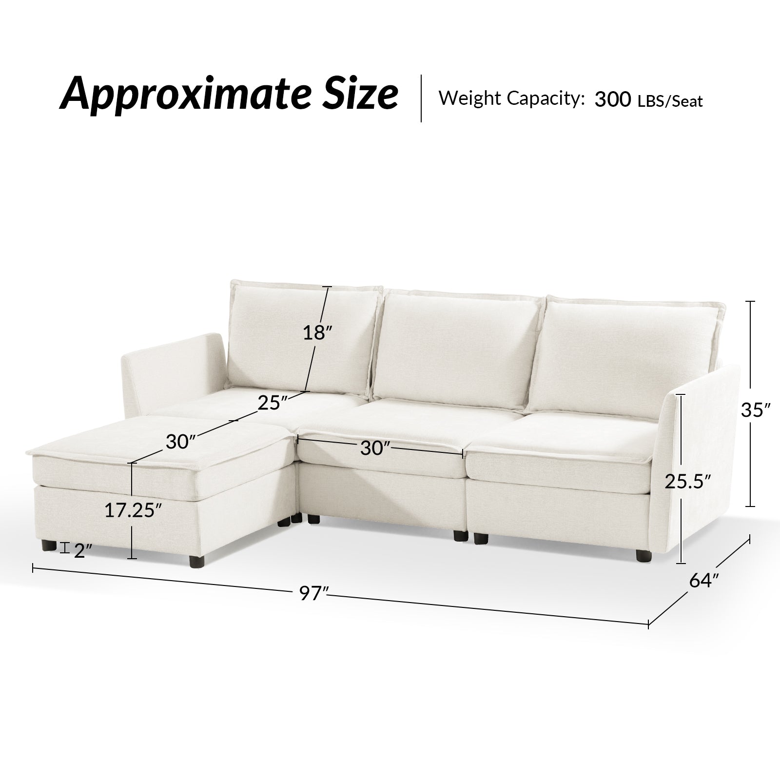 Victoria Oversized Soft Sectional Sofa with Storage