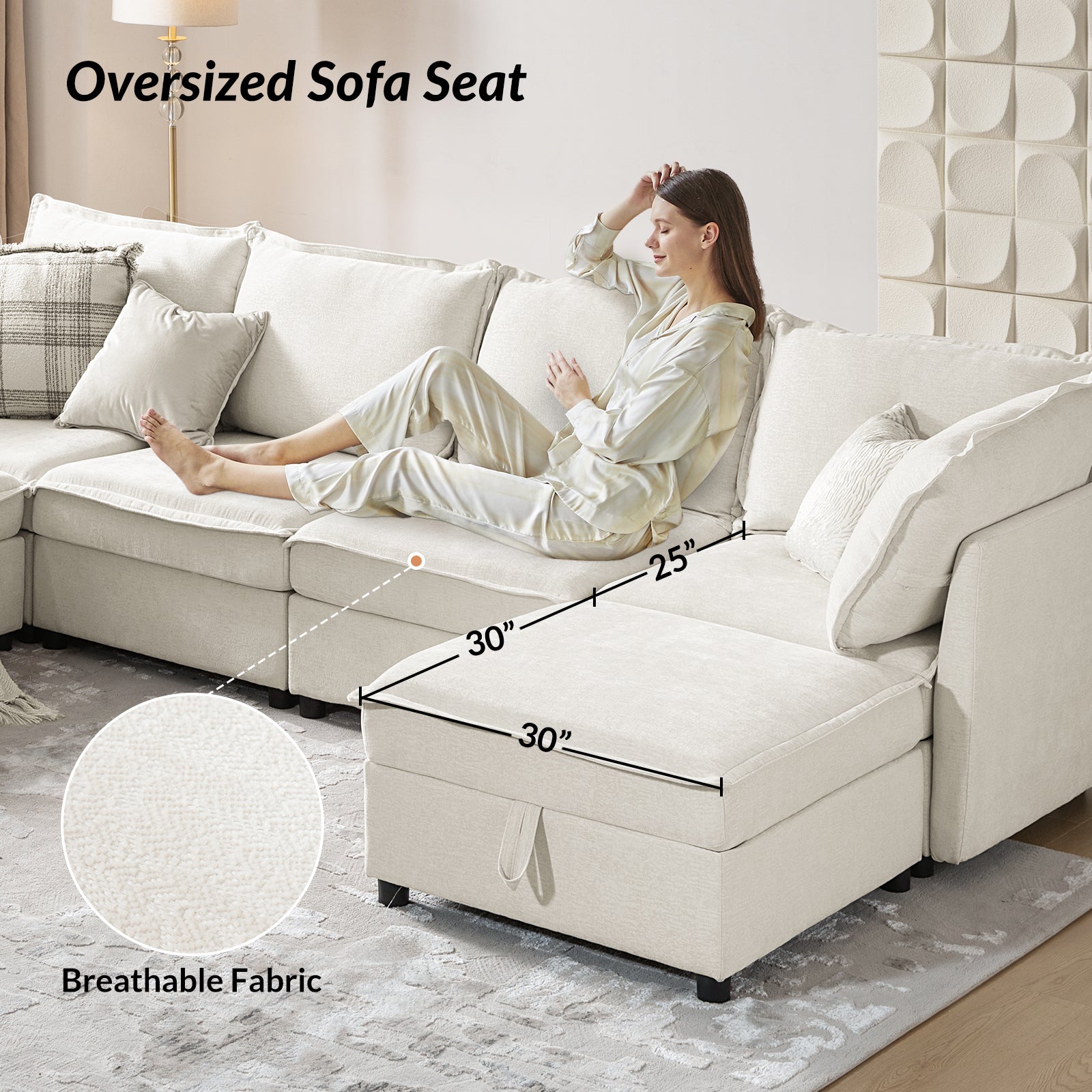 Victoria 8-Seater Soft Sectional Sofa with Storage