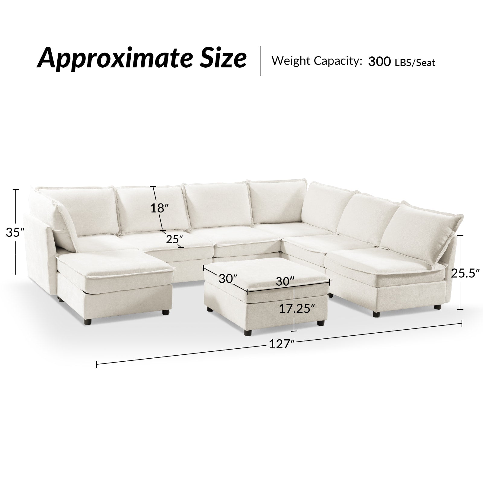 Victoria Oversized Soft Sectional Sofa with Storage