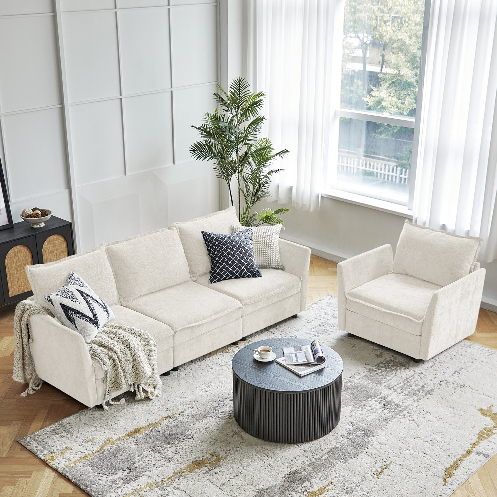 Victoria Oversized Soft Sectional Sofa with Storage