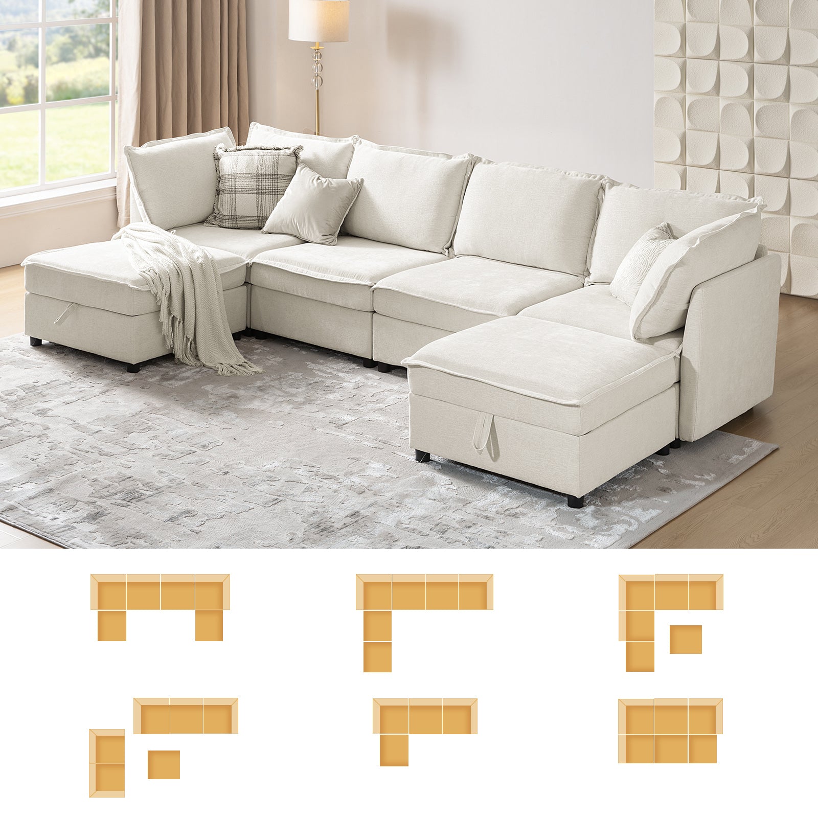 Victoria Oversized Soft Sectional Sofa with Storage