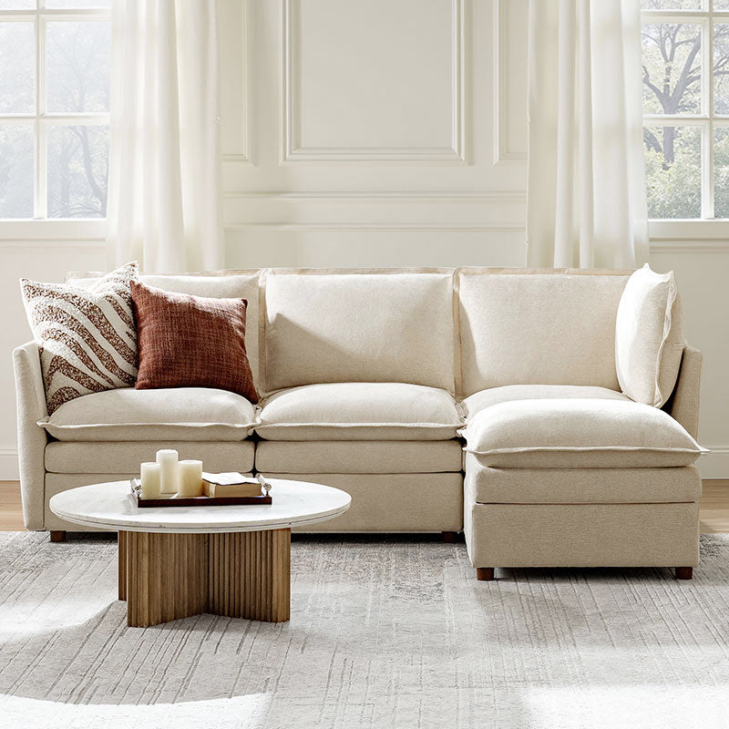 Victoria Oversized Modular Sectional Sofa with Hidden Storage and Removable Slipcovers