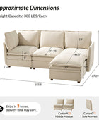 Victoria Oversized Modular Sectional Sofa with Hidden Storage and Removable Slipcovers