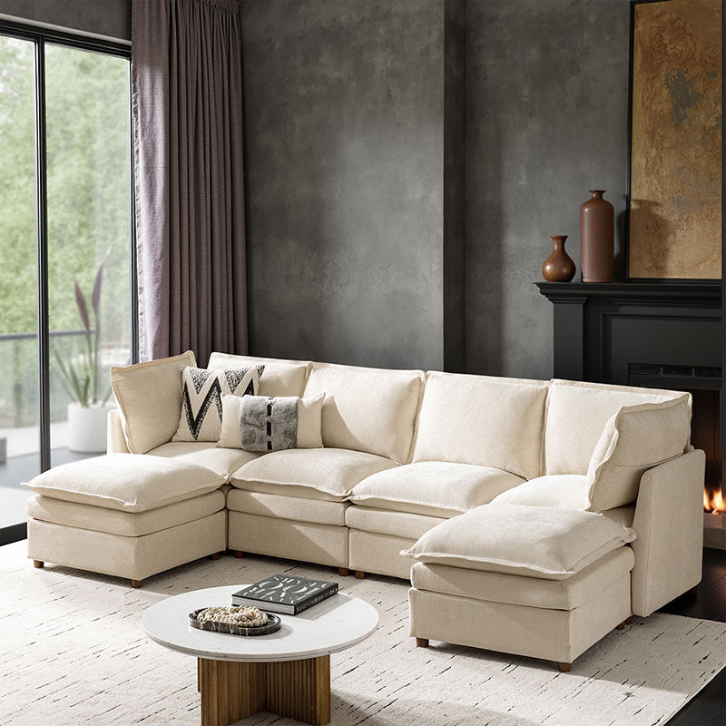 Victoria Oversized Modular Sectional Sofa with Hidden Storage and Removable Slipcovers