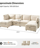 Victoria Oversized Modular Sectional Sofa with Hidden Storage and Removable Slipcovers