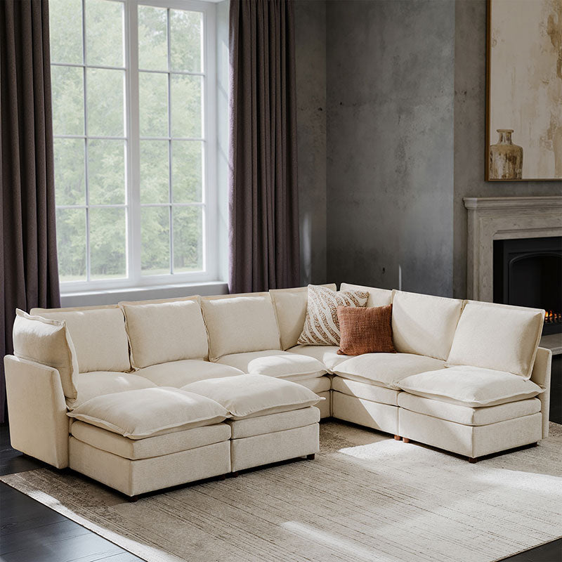 Victoria Oversized Modular Sectional Sofa with Hidden Storage and Removable Slipcovers
