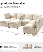 Victoria Oversized Modular Sectional Sofa with Hidden Storage and Removable Slipcovers